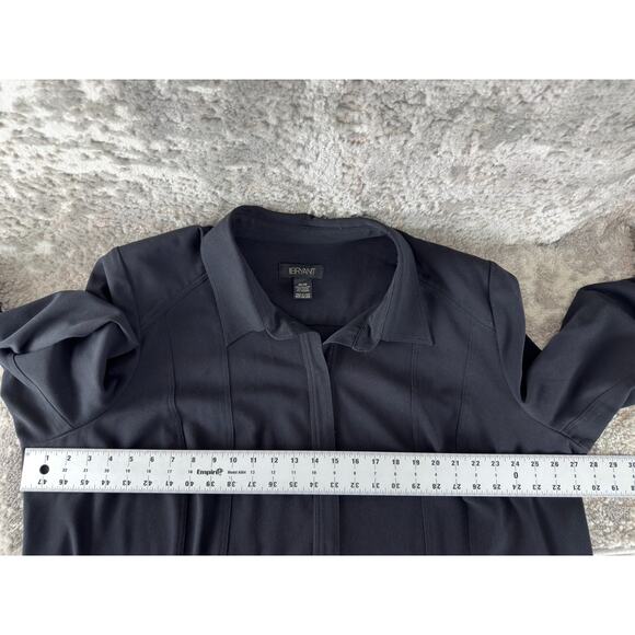 Lane Bryant Plus Size 26/28 Minimalist Snap Button Casual Top Black Long Sleeve - Picture 5 of 8